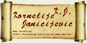 Kornelije Janičijević vizit kartica